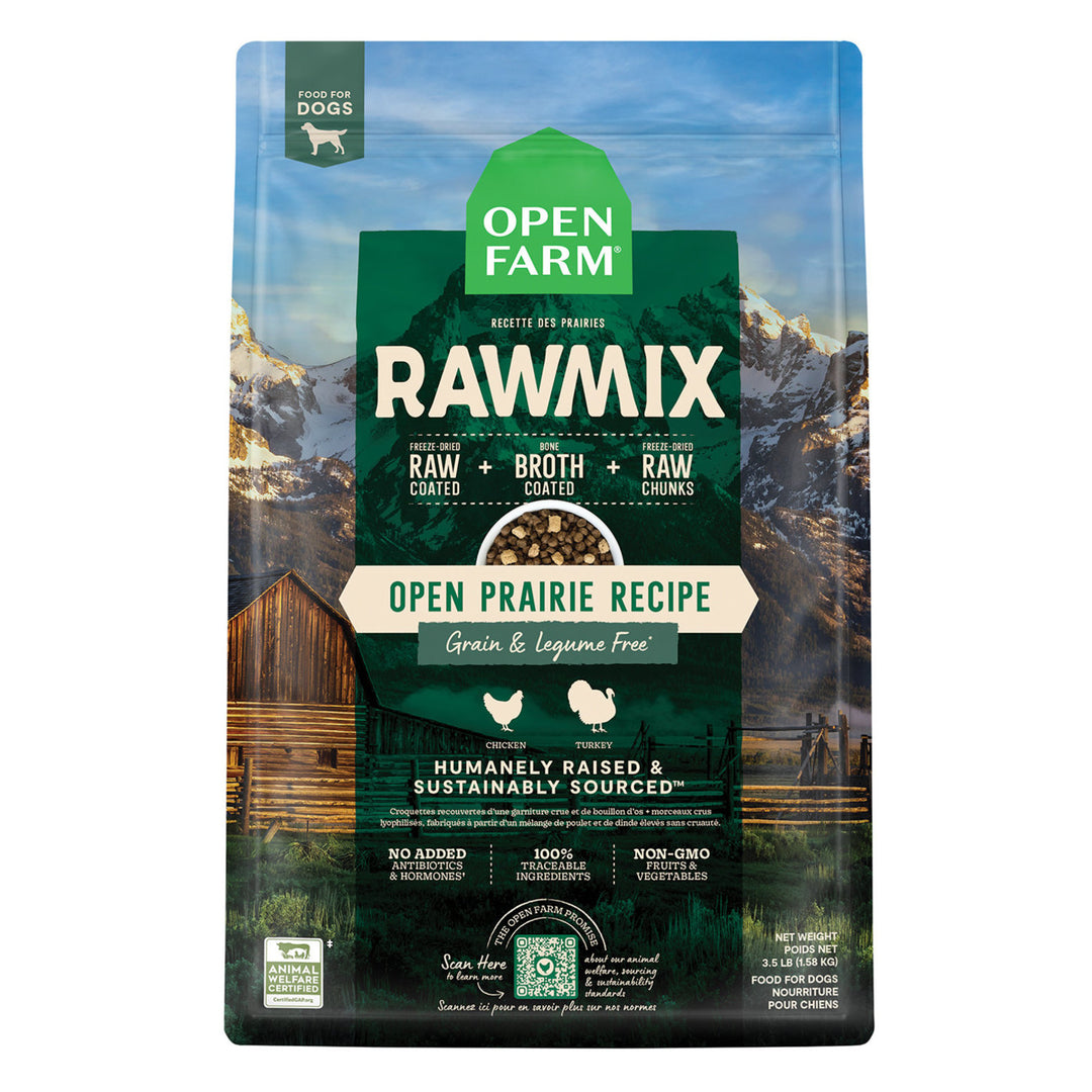 Open Farm Raw Mix nourriture sèche pour chiens Open Prairie             ** NOURRITURE SÈCHE NON VENDUE EN LIGNE ***