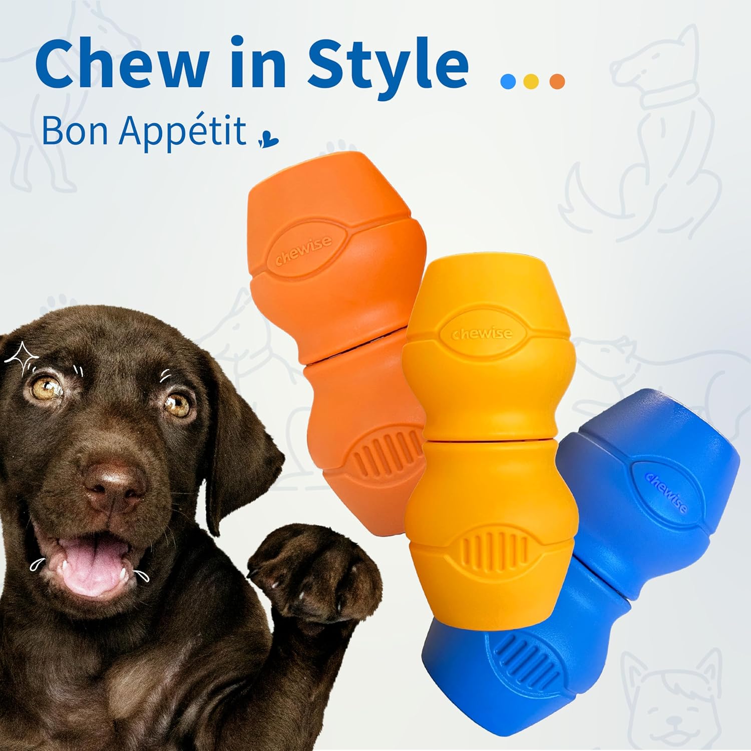 Chewise Support Bâton De Bully Pour Chiens - Robuste, Sécurisé, Sans BPA - Anti-Étouffement