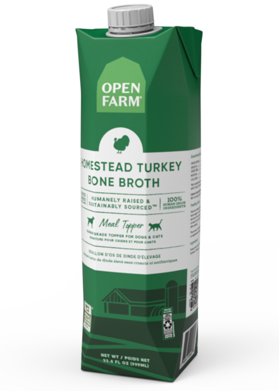 Open Farm bouillon d'os pour chiens et chats Dinde