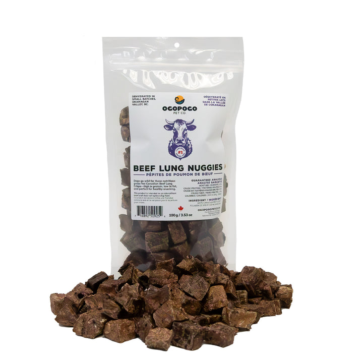 Ogopogo Pet Co. pépites de poumon de boeuf Nuggies