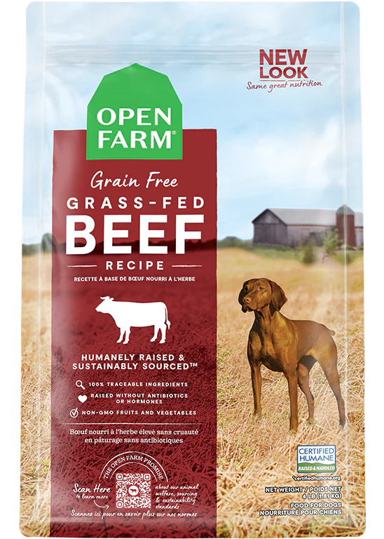 Open Farm nourriture sèche pour chiens Boeuf sans grains             ** NOURRITURE SÈCHE NON VENDUE EN LIGNE **