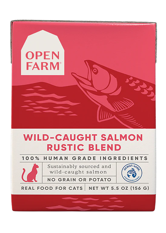 Open Farm nourriture humide pour chats Mélange rustique au saumon 156g