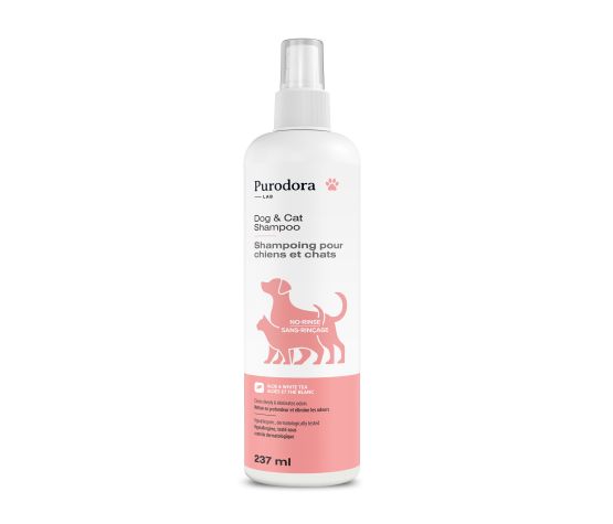 Purodora shampoing sans rinçage pour chats et chiens 237 ml