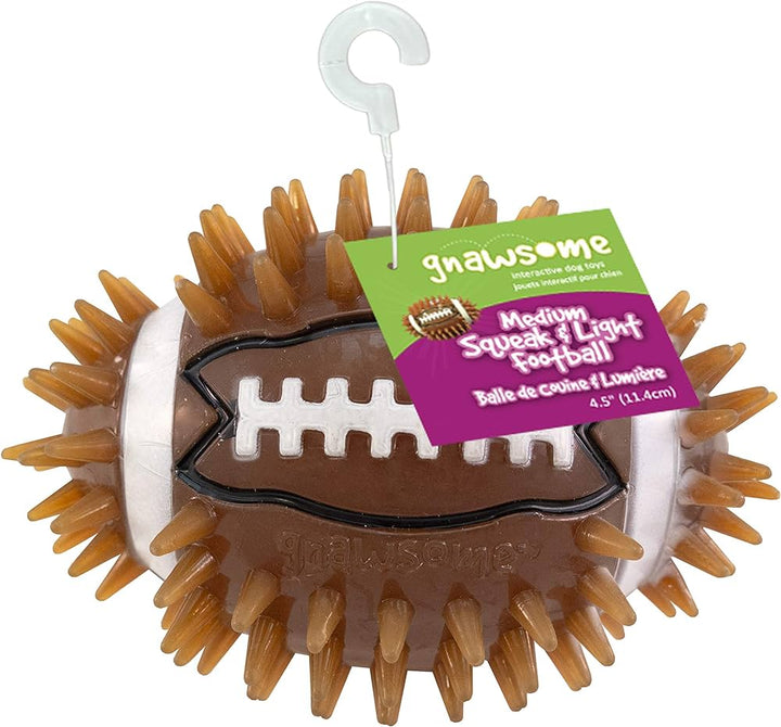 Royal Pet Gnawsome balle à pics lumineuse Squeak & Light Football 4.5''