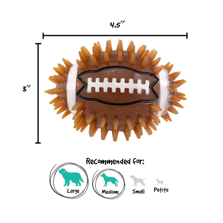 Royal Pet Gnawsome balle à pics lumineuse Squeak & Light Football 4.5''