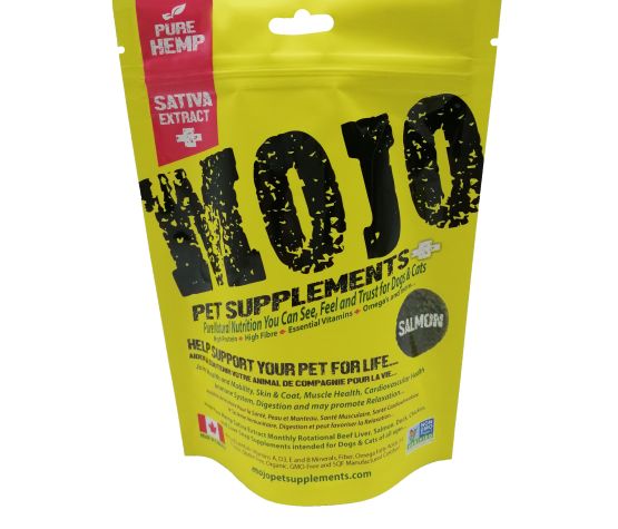 Mojo suppléments pour chats et chiens à base de chanvre saveur de Saumon