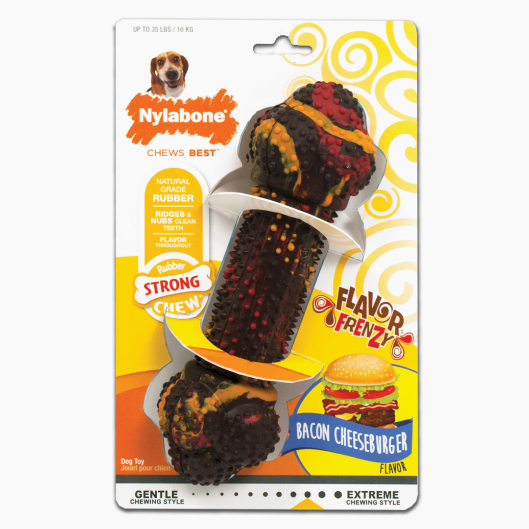 Nylabone jouet à gruger pour chiens Strong Chew Bacon Cheeseburger