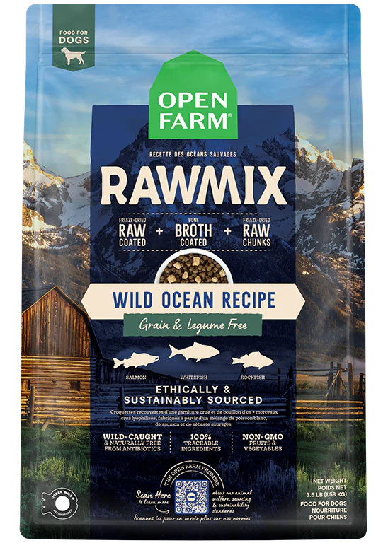 Open Farm Raw Mix nourriture sèche pour chiens Wild Ocean                 ** NOURRITURE SÈCHE NON VENDUE EN LIGNE **