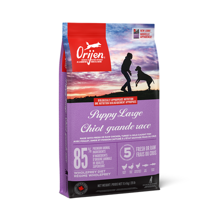 Orijen nourriture sèche pour chiots de grandes races sans grains 11.4 kg                         ** NOURRITURE SÈCHE NON VENDUE EN LIGNE **