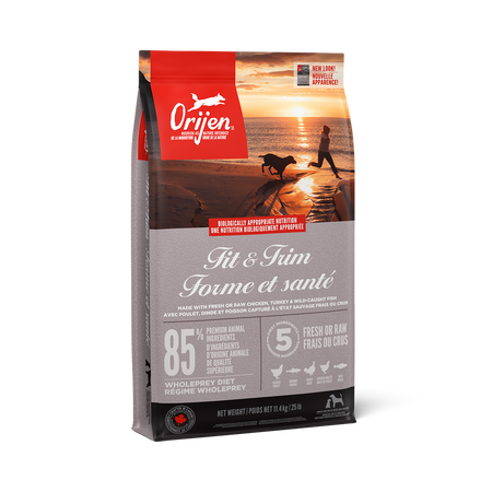 Orijen nourriture sèche pour chiens Fit & Trim sans grains 11.4 kg                    ** NOURRITURE SÈCHE NON VENDUE EN LIGNE **