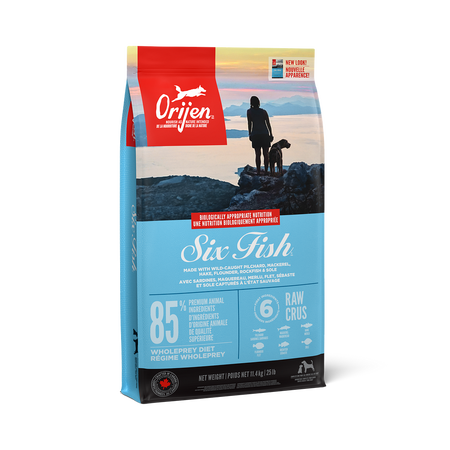 Orijen nourriture sèche pour chiens Six Fish sans grains 11.4 kg                 ** NOURRITURE SÈCHE NON VENDUE EN LIGNE **