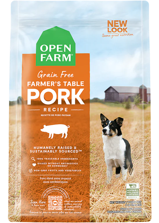Open Farm Farmer's Table nourriture sèche pour chiens Porc sans grains            ** NOURRITURE SÈCHE NON VENDUE EN LIGNE **
