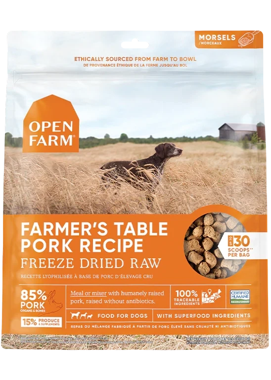 Open Farm recette lyophilisée Porc