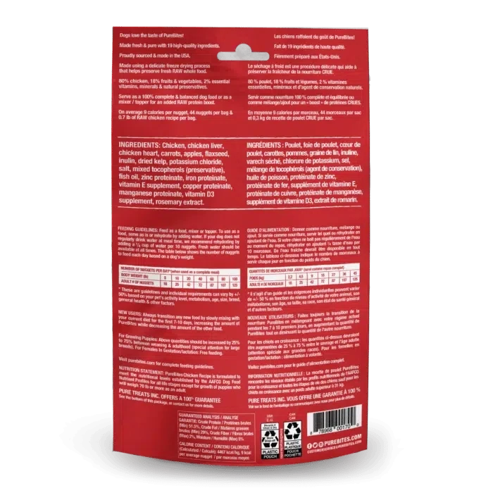 PureBites recette lyophilisée Poulet