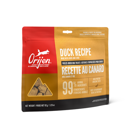 Orijen gâterie lyophilisée pour chiens Canard 92g