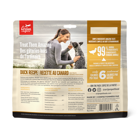 Orijen gâterie lyophilisée pour chiens Canard 92g