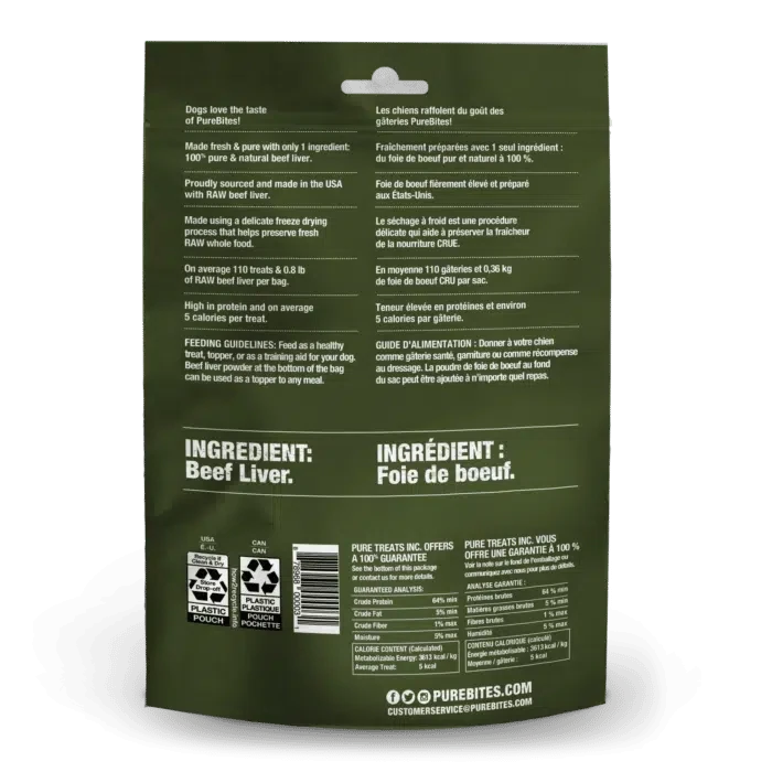 PureBites gâterie pour chiens Foie de boeuf