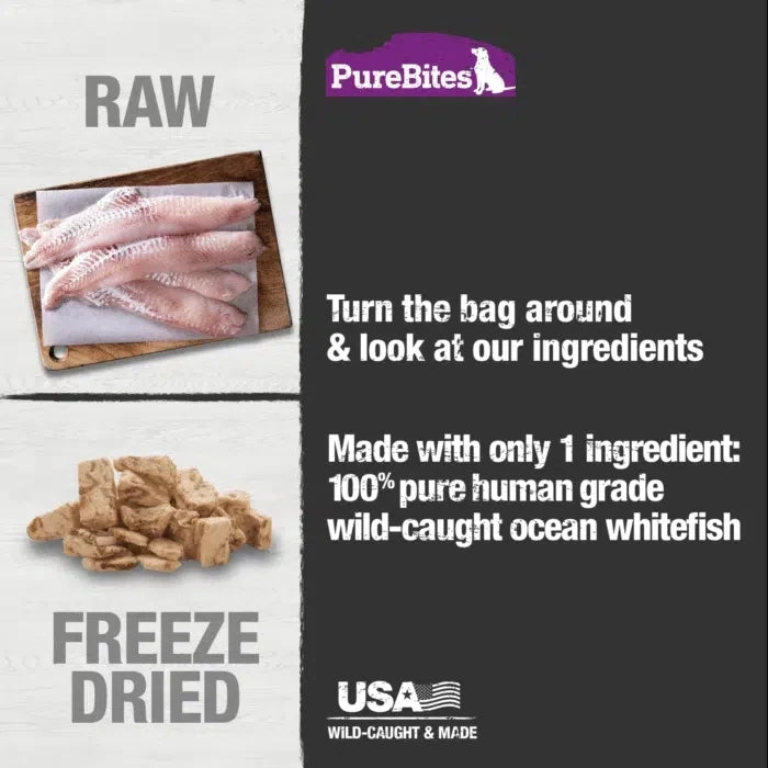 PureBites gâterie pour chiens Poisson blanc séché à froid