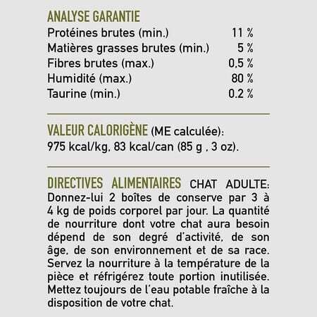 Orijen nourriture humide pour chats Repas Canard et Poulet