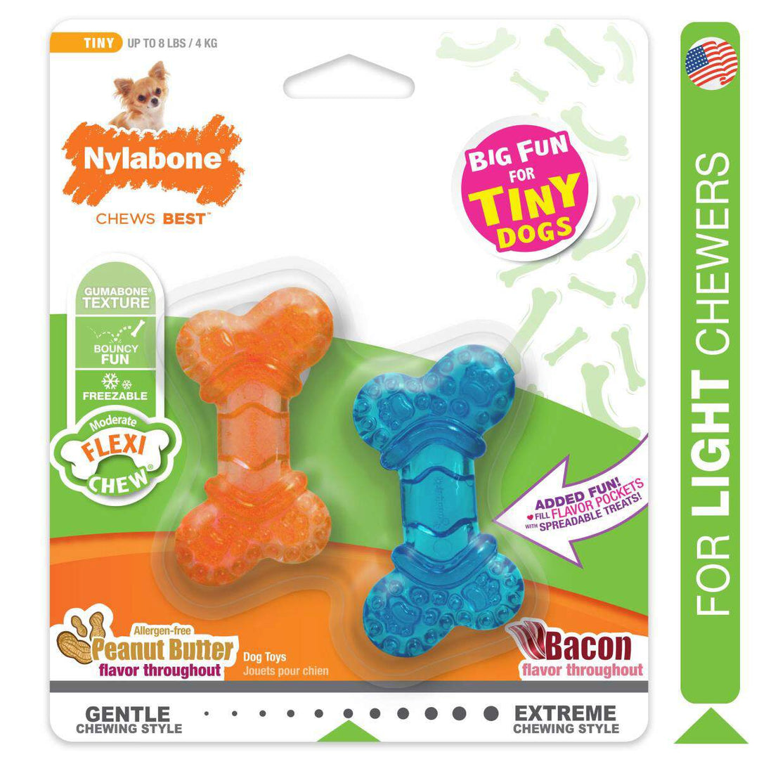 Nylabone jouet à gruger pour petit chien Flexi Chew paquet de 2