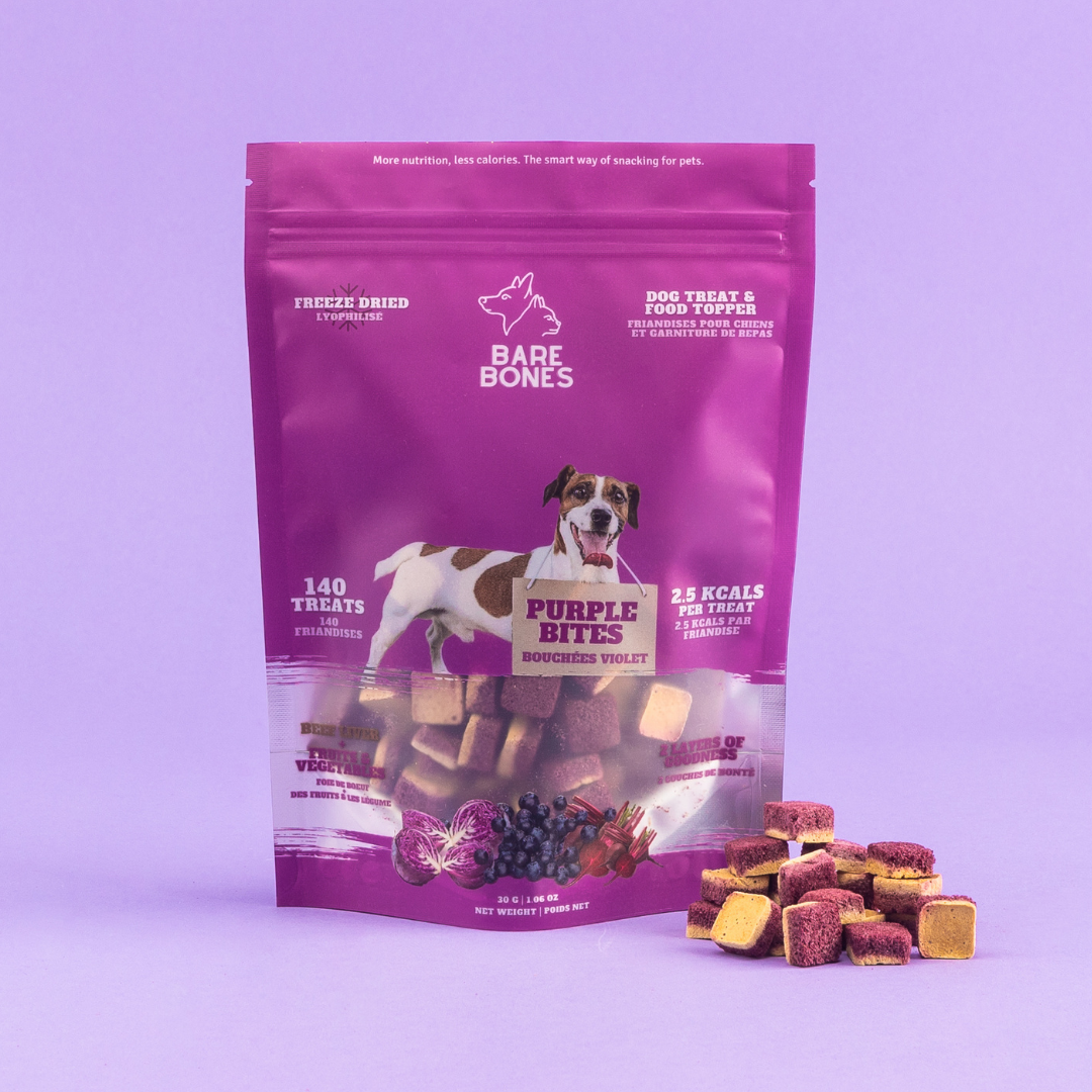 BareBones gâterie lyophilisée pour chiens Bouchées mauves 35g