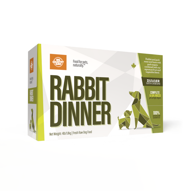 BCR Big Country Raw nourriture crue pour chiens Dîner de Lapin 4 lb