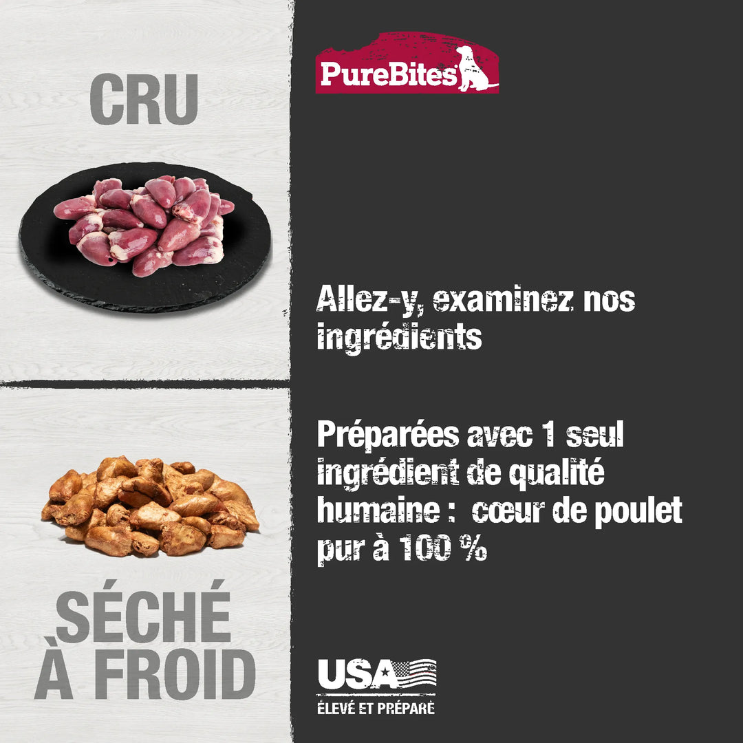 PureBites gâteries lyophilisées Coeurs de poulet