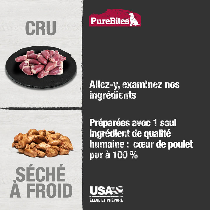 PureBites gâteries lyophilisées Coeurs de poulet