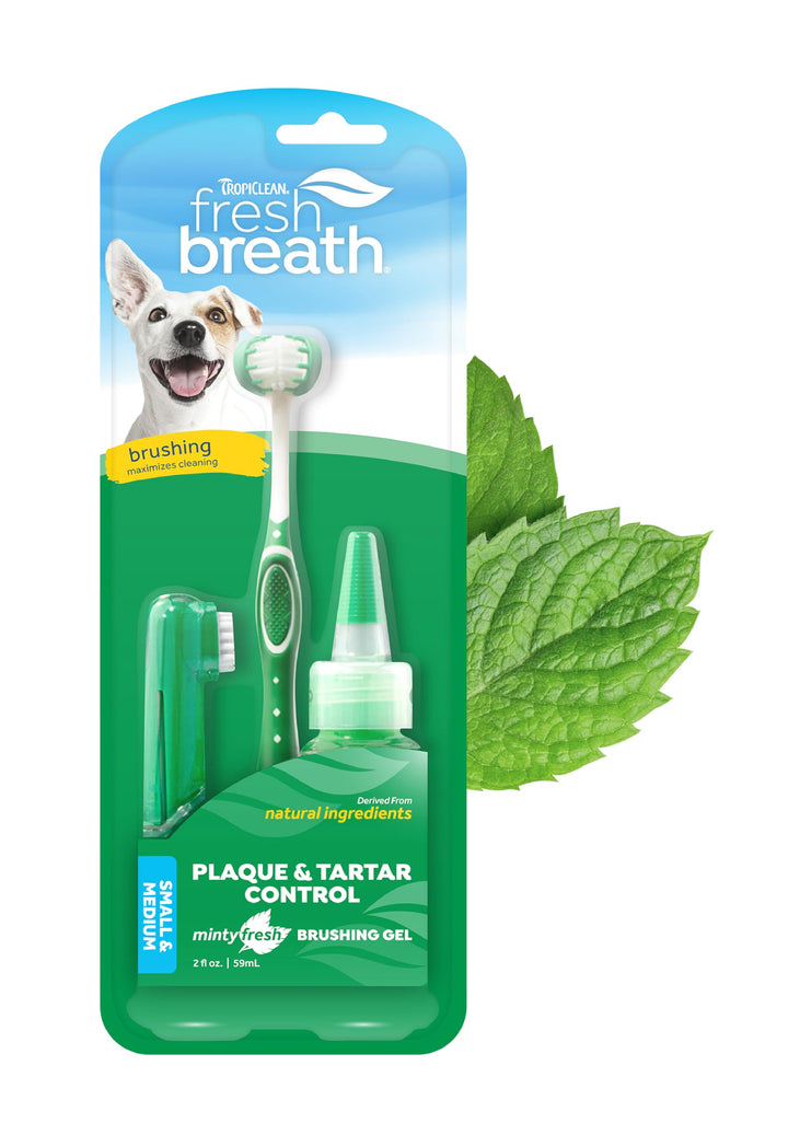Tropiclean Fresh Breath ensemble d'entretien dentaire pour chiens 59 ml