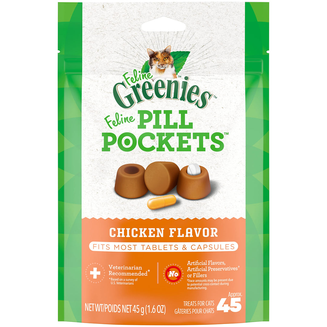 Greenies gâteries pour chats Pill Pockets 45g