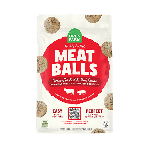 Open Farm supplément de repas congelé Freshly Crafted Meatballs recette Boeuf et Porc