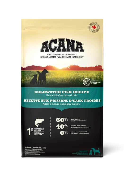 Acana Heritage nourriture sèche pour chiens Poissons d'eaux froides              ** LIVRAISON LOCALE SEULEMENT **