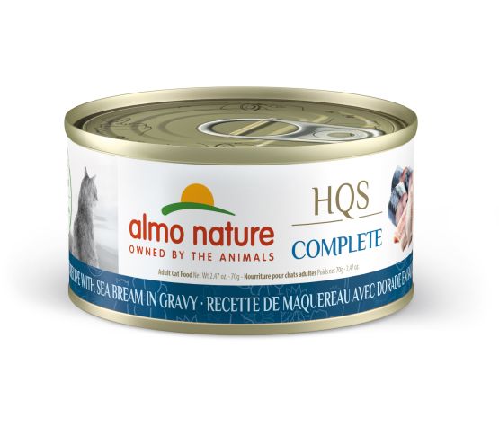 Almo Nature nourriture humide pour chats HQS Complete Maquereau et Daurade 70g