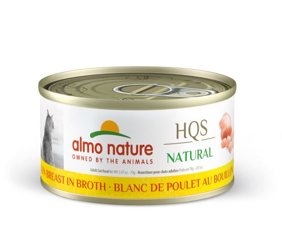 Almo Nature nourriture humide pour chats HQS Natural Blanc de Poulet au bouillon 70g