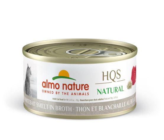 Almo Nature nourriture humide pour chats HQS Natural Thon et Blanchaille au bouillon 70g