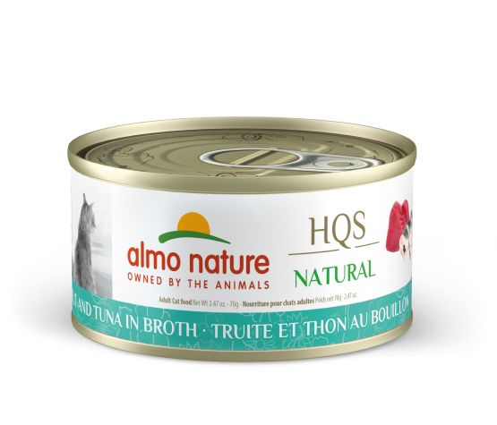 Almo Nature nourriture humide pour chats HQS Natural Truite et Thon au bouillon 70g