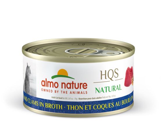 Almo Nature nourriture humide pour chats HQS Natural Thon et Palourdes au bouillon 70g