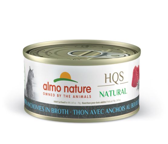 Almo Nature nourriture humide pour chats HQS Natural Thon avec anchois au bouillon 70g