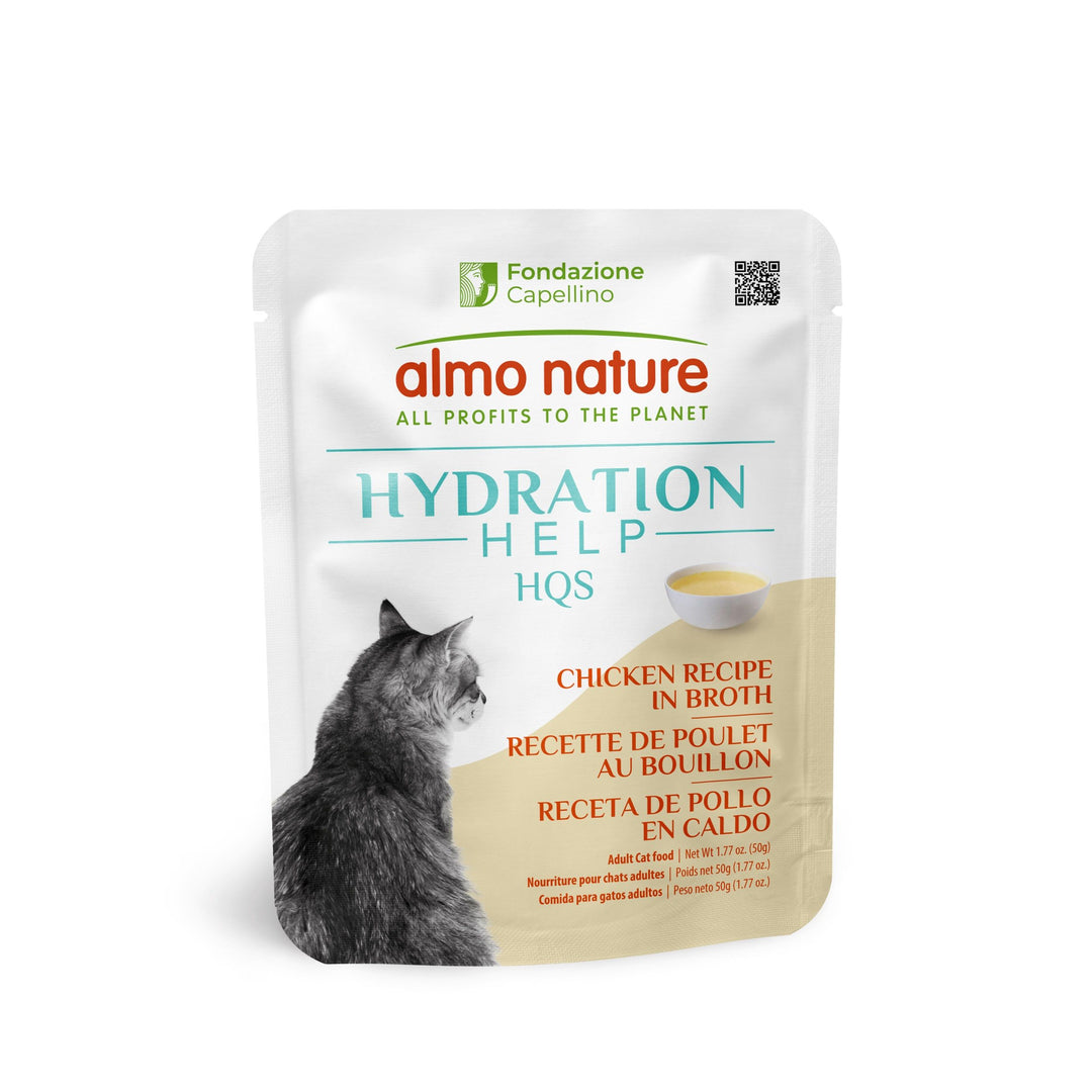 Almo Nature HQS Hydration Help nourriture humide pour chats Poulet au bouillon 50g