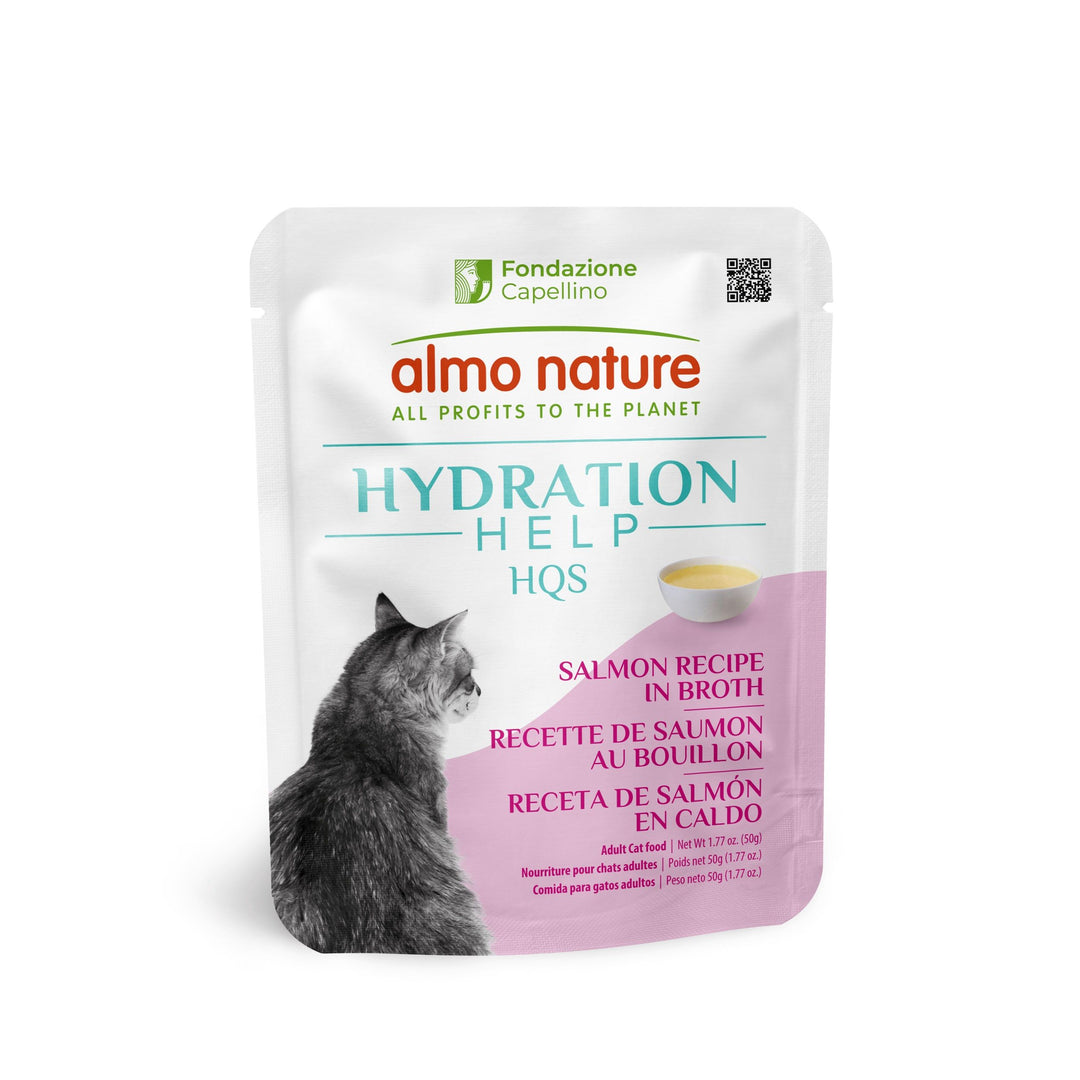 Almo Nature HQS Hydration Help nourriture humide pour chats Saumon au bouillon 50g