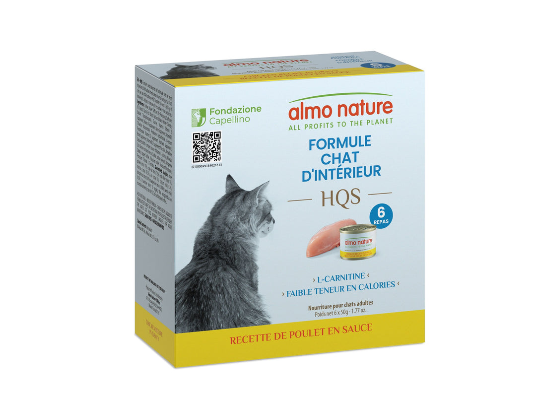 Almo Nature HQS nourriture humide pour chats Chat d'intérieur Poulet en sauce 6x50g