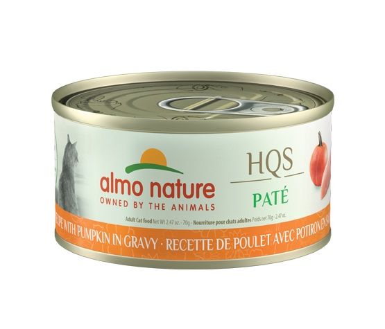 Almo Nature nourriture humide pour chats HQS Natural Pâté au poulet et potiron 70g