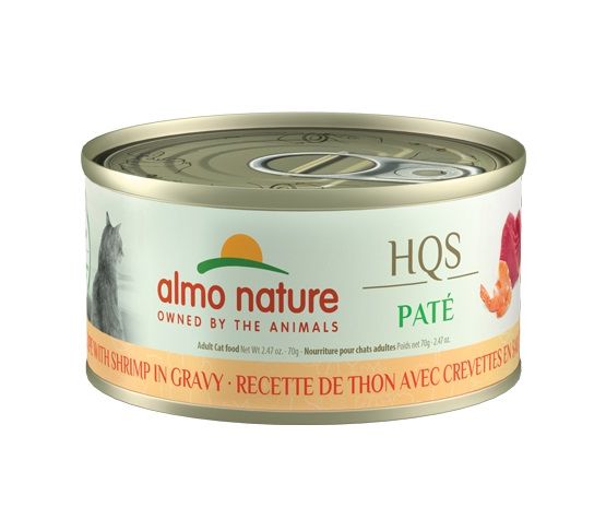 Almo Nature nourriture humide pour chats HQS Natural Pâté au thon avec crevettes 70g