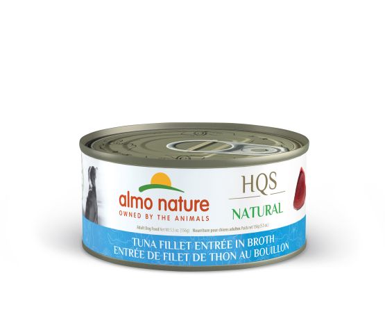 Almo Nature nourriture humide pour chiens HQS Natural Entrée de filet de thon en bouillon 156g