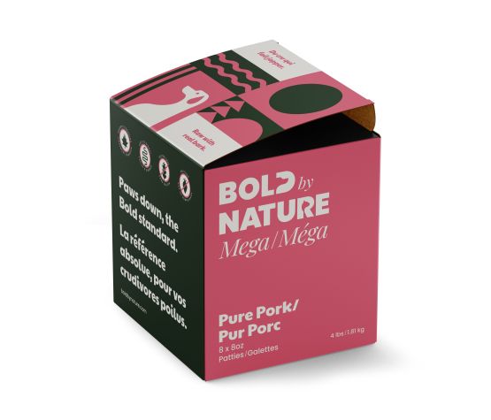 BBN Bold By Nature nourriture crue pour chiens Pur Porc 4 lb
