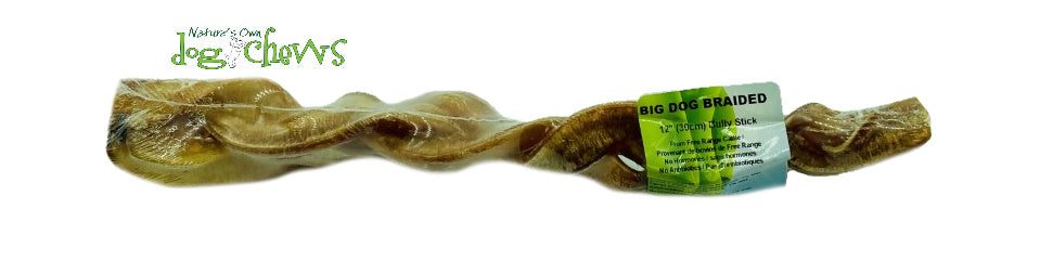 Nature's Own bâton de boeuf tressé Jumbo Big Dog (Bully Stick) 12''