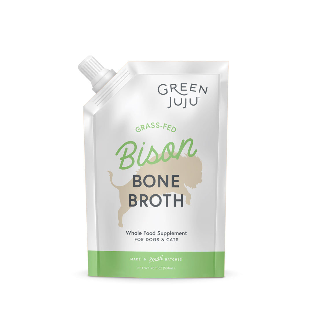 Green Juju bouillon d'os pour chats et chiens Bison 591 ml