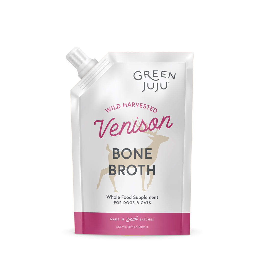 Green Juju bouillon d'os pour chats et chiens Cerf 591 ml