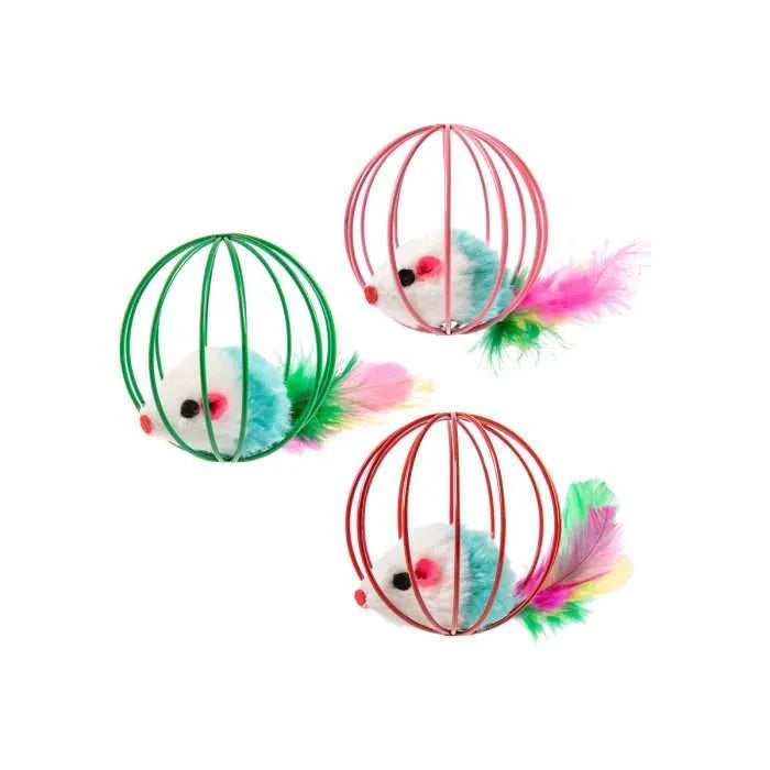 Interactive Cat jouet pour chat Souris dans une Cage