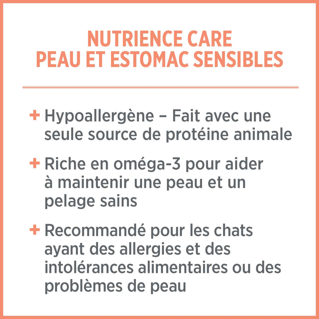 Nutrience Care nourriture humide pour chats, repas au saumon frais Peau et Estomac sensibles 156 g